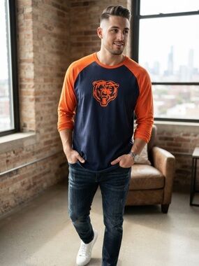 NWT NFL Team Apparel Chicago Bears Long Sleeve T-Shirt Men's Size 2XL